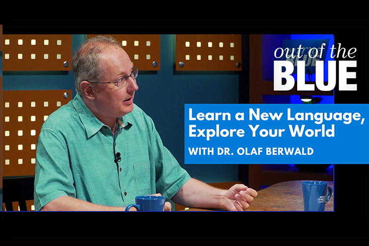 Dr. Olaf Berwald, chair of Middle Tennessee State University's Department of World Languages, Literatures and Cultures in the College of Liberal Arts, is a guest on the June 2023 edition of MTSU’s video magazine, “MTSU Out of the Blue.