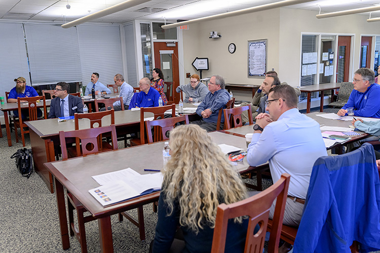 Leadership on Deck faculty development program is a big commitment. Participants attend monthly four-hour sessions throughout the academic school year. There are speakers, panels and conversations on topics that run the gamut of university operations. (MTSU photo by Cat Curtis Murphy)