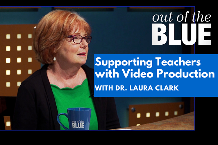 Laura Clark, director of the Center for Educational Media at Middle Tennessee State University, spoke on this month’s episode of MTSU’s “Out of the Blue” television show about how the center serves educators across campus and the larger pre-K-12 of Tennessee. (MTSU graphic illustration by Joseph Poe)