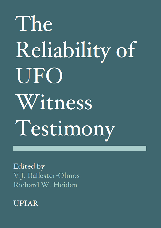 The cover of the recently published book, "The Reliability of UFO Witness Testimony," which includes a chapter contribution from Craig Myers, Information Technology Division editorial assistant, based on his experience as a journalist covering a UFO sighting phenomenon in Florida in the late 1980s and early 90s.