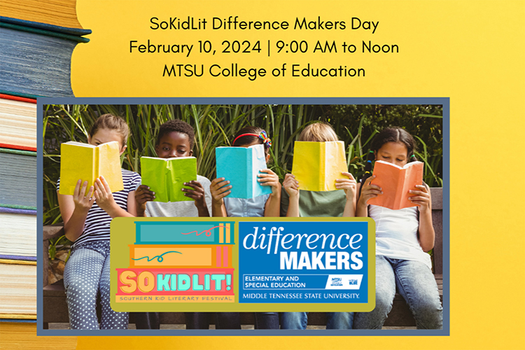 Registration is open for the Feb. 10, 2024, SoKidLit literacy event for area third through fifth graders that will be hosted at Middle Tennessee State University’s College of Education. (Submitted graphic)