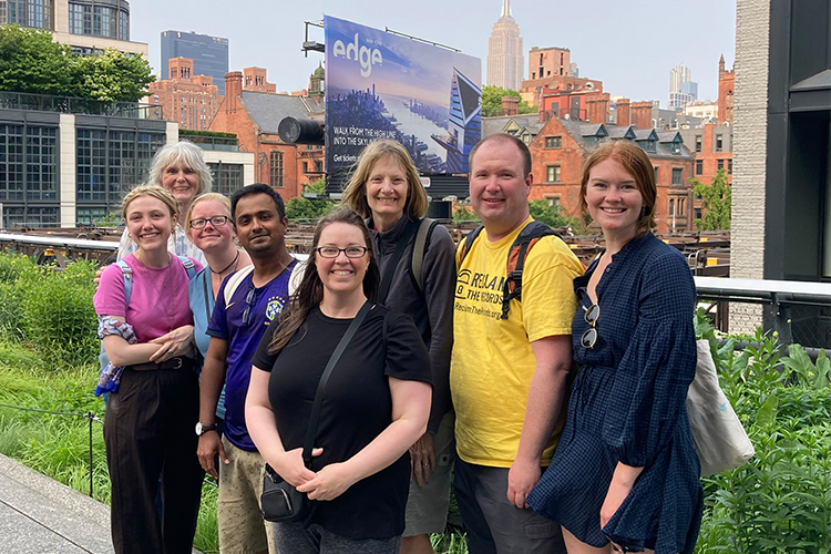 Dr. Martha Norkunas with MTSU Maymester 2023 graduate students on the Highline in New York City. (Submitted photo)