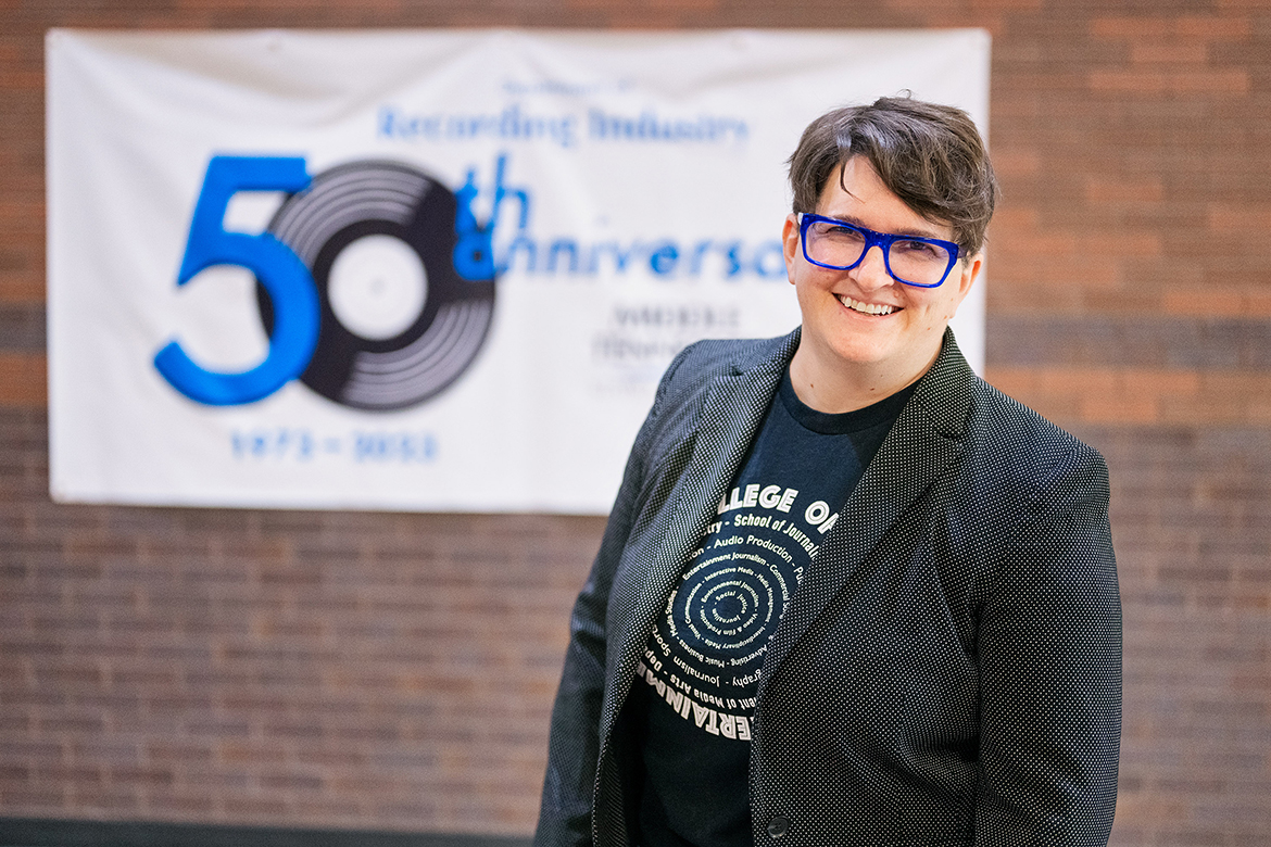 Michelle Conceison became chair of the Recording Industry in the College of Media and Entertainment in January 2024. (MTSU photo by Andy Heidt)