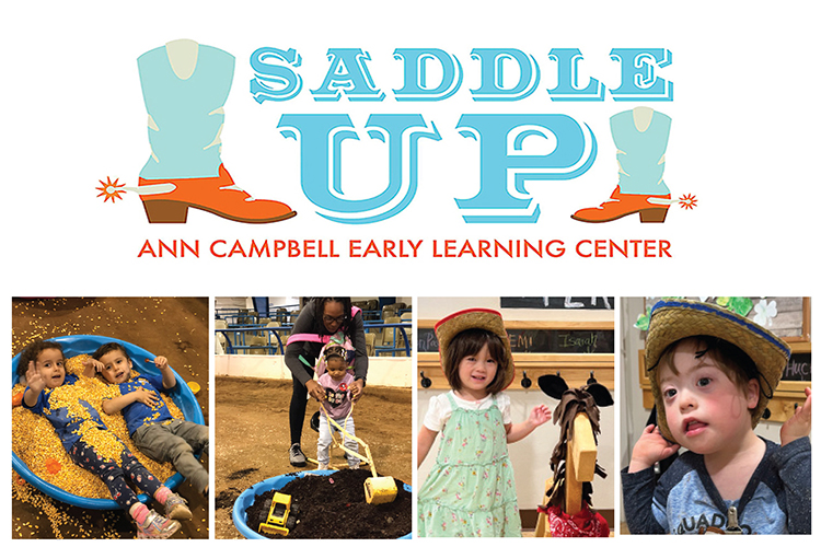 Mark your calendars for the 17th annual “Saddle Up” FUN-draiser event from 8:30 to 11:30 a.m. Saturday, April 20, at the MTSU Tennessee Livestock Center, 1720 Greenland Drive. The fun-filled event supports Middle Tennessee State University’s Ann Campbell Early Learning Center. (MTSU graphic illustration by Stephanie Wagner)