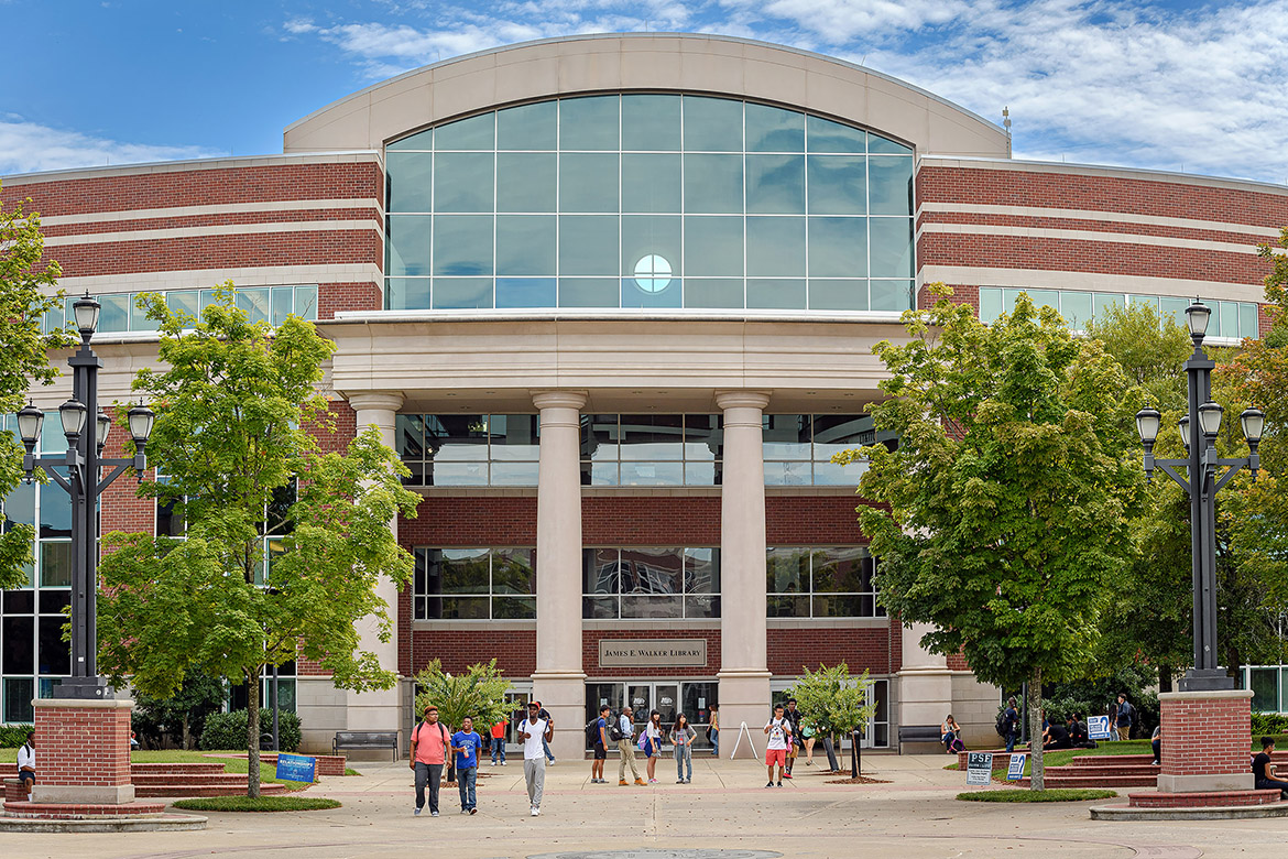 James E. Walker Library is located on the campus of Middle Tennessee State University in Murfreesboro, Tenn. (MTSU photo by Andy Heidt)