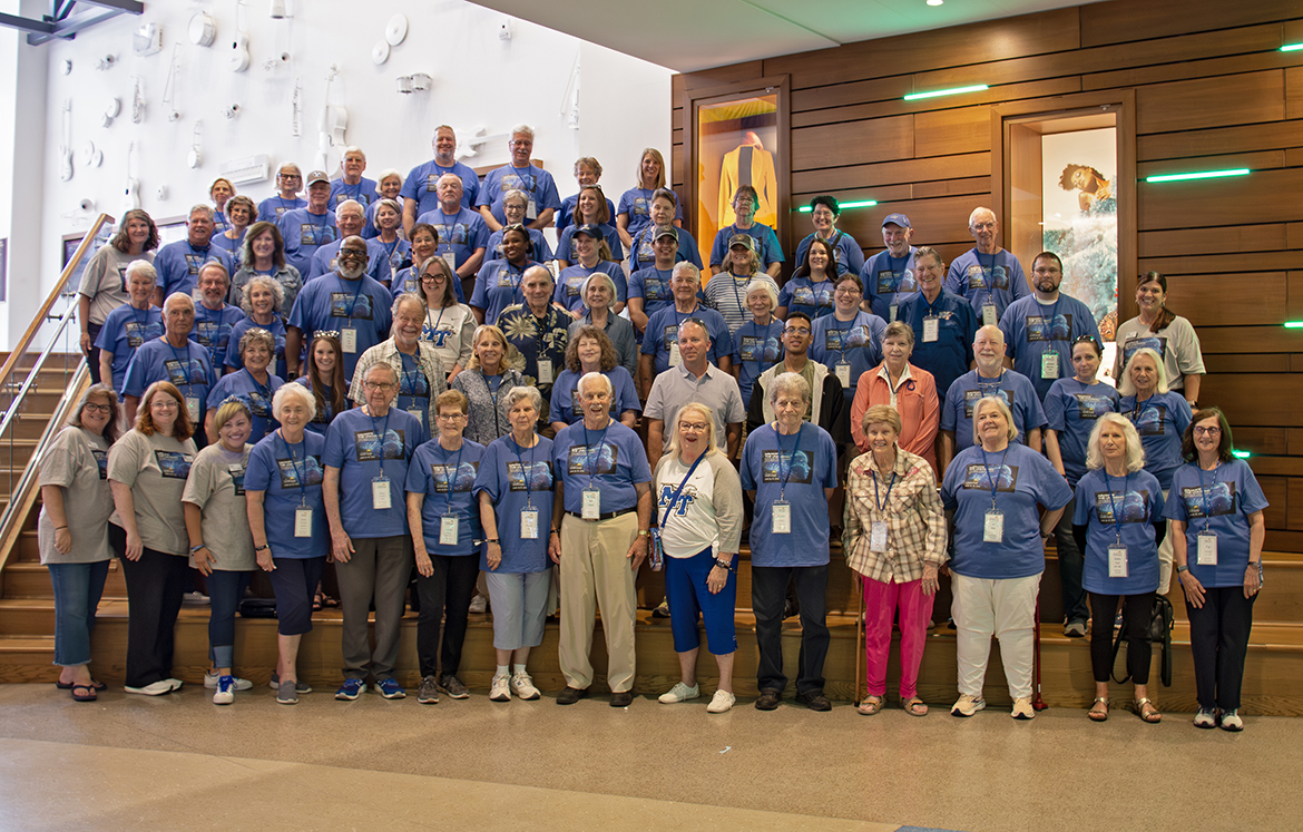 The Middle Tennessee State University Alumni Summer College Class of 2024 gathers for a group photo at the National Museum of African American Music in Nashville, Tenn., on Friday, June 28. The field trip wrapped up this year’s three-day summer college experience. (MTSU photo by Brian Delaney)