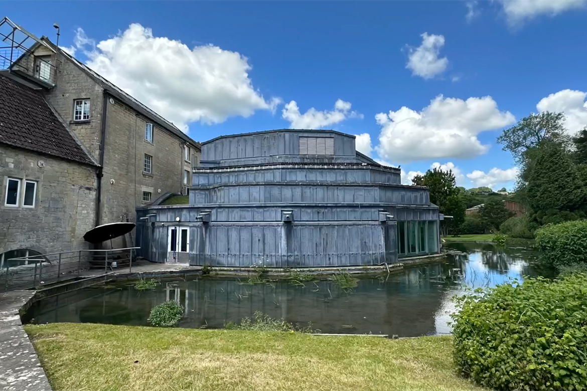 An exterior photo of the renowned Real World Studios, located in Box, England, earlier this summer taken during a weeklong study abroad trip by a group of students from Middle Tennessee State University’s College of Media and Entertainment, led by faculty members Odie Blackmon and Bill Crabtree. The studios founded by musician Peter Gabriel in the late 1980s and built with “the intention of creating a creative and collaborative space” for artists around the world to come together and make music. (Submitted photo)