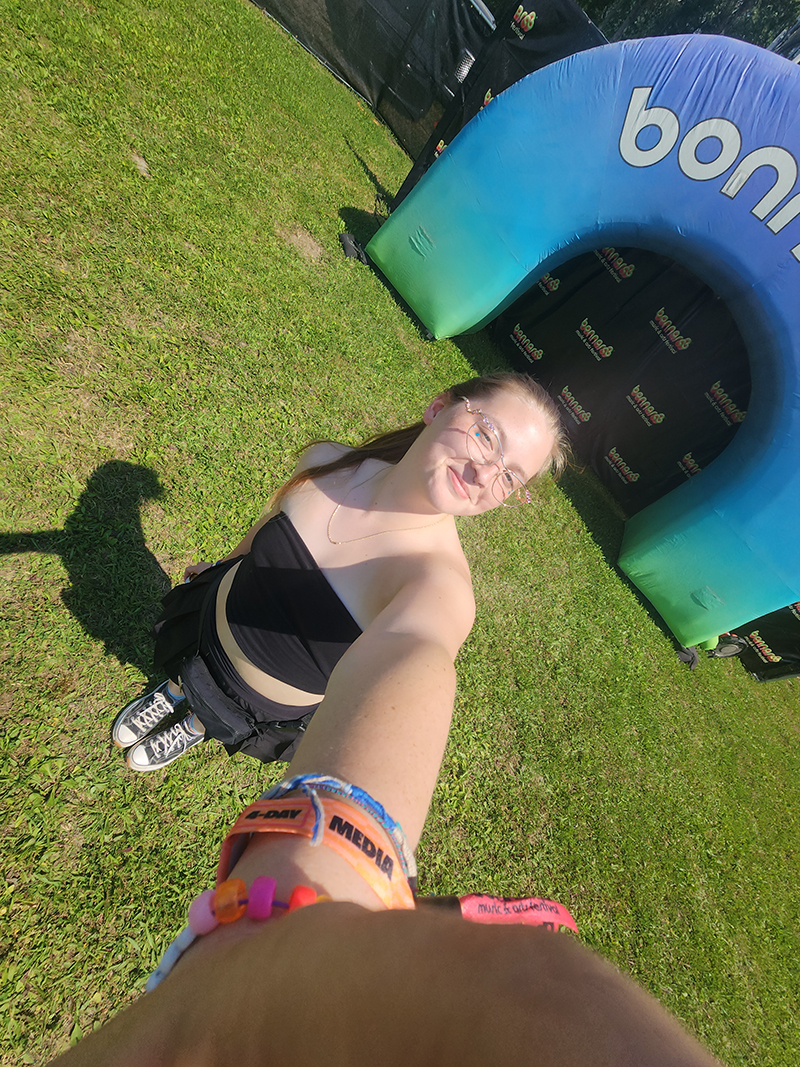 Jordan Reining was part of the student team who covered Bonnaroo. (Photo by Jordan Reining)