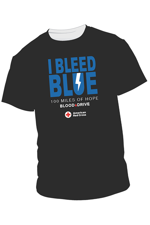 T-shirt design for the 2024 100 Miles of Hope blood drive competition Sept. 9-11, between Middle Tennessee State University and Western Kentucky University. Those who donate blood at the drive will receive this free t-shirt.