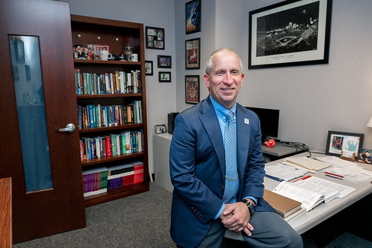 Middle Tennessee State University assistant management professor Richard Tarpey, shown here recently at his office inside the Business and Aerospace Building, will serve as director of the new Center for Supply Chain Management and Sustainability in the Jones College of Business that launched on Aug. 1. (MTSU photo by Andy Heidt)