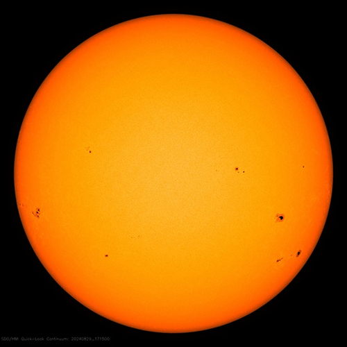 For his discussion of “Solar Max and Space Weather” for the first Star Party of the fall semester at 6:30 p.m. Friday, Sept. 6, Middle Tennessee State University Department of Physics and Astronomy professor Chuck Higgins will touch on sunspots and sunspot data, and explain how solar maximum can affect the surrounding space environment, also called space weather. Free and open to the public, Star Parties also will take place Oct. 4, Nov. 1 and Dec. 6 in Room 102 of Wiser-Patten Science Hall on the MTSU campus in Murfreesboro, Tenn., followed a telescope viewing, weather permitting. (Submitted photo by NASA’s Solar Dynamics Observatory/Helioseismic and Magnetic Imager)