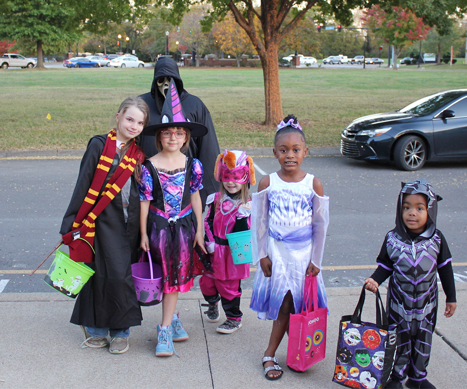 Pint-sized trick-or-treaters load up on candy at the 2023 Trick or Treat on Greek Row. This year’s free event is set for from 5-7 p.m. Wednesday, Oct. 30, in front of the sorority houses at Rutherford Boulevard and Alumni Drive on the campus of Middle Tennessee State University in Murfreesboro, Tenn. (Submitted photo)