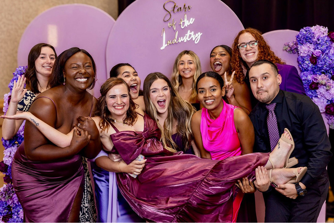 The inaugural class of student ambassadors for the Tennessee Governor's Conference on Hospitality and Tourism were special guests at the prestigious Stars of the Industry Purple Iris Awards celebrating excellence in Tennessee hospitality that was held at the conference in Chattanooga. Sosina Bekele, senior tourism and hospitality management major at Middle Tennessee State University in Murfreesboro, Tenn., second from right on the front row, was one of 10 students chosen for the program. Senior tourism student Kenady Rix, not pictured, was also chosen. (Submitted photo)