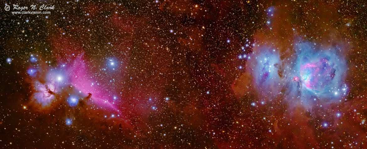 The Horsehead Nebula, left, and Great Nebula in Orion as photographed by Roger N. Clark, a senior scientist with the Planetary Science Institute and professional digital and film imaging photographer since 1976. Middle Tennessee State University Department of Physics and Astronomy lecturer Gregg McPherson will discuss “Astrophotographer” starting at 6:30 p.m. Friday, Dec. 6, at the first Friday Star Party in Wiser-Patten Science Hall Room 102, a free event open to the public. (Photo by Roger N. Clark)