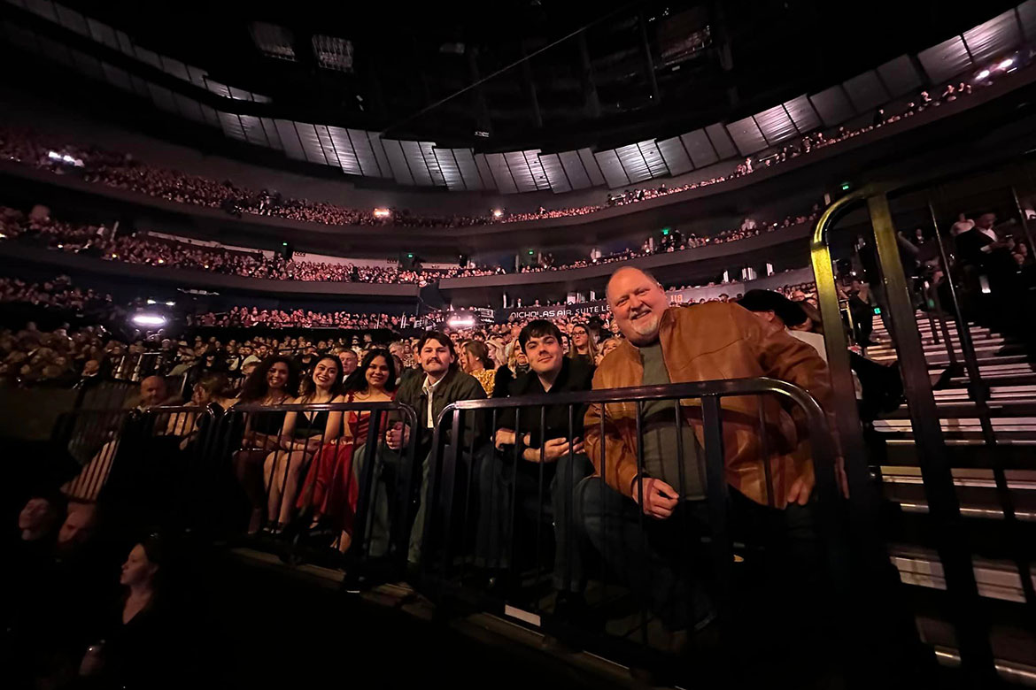 Middle Tennessee State University Department of Recording Industry students attended the 58th annual CMA Awards at the Bridgestone Arena in downtown Nashville on Wednesday, Nov. 20, 2024, with professor Odie Blackmon, thanks to a partnership with the Country Music Association. (Photo submitted)