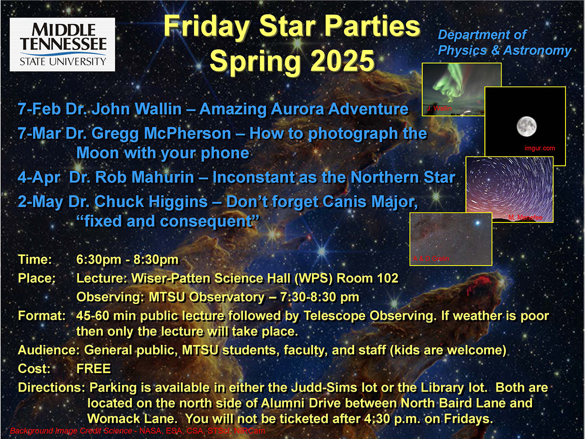 2025 Friday Star Parties promo graphic