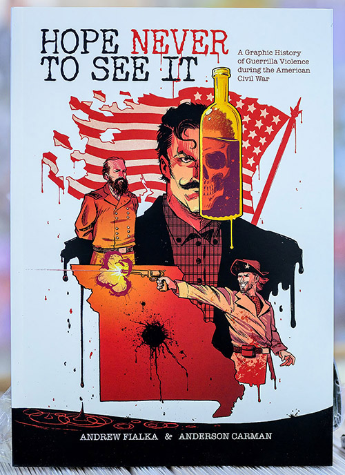 Middle Tennessee State University associate professor of history Andrew Fialka teamed up with award-winning artist Anderson Carman to release, “Hope Never to See It: A Graphic History of Guerrilla Violence during the American Civil War,” a gripping graphic history that illustrates two incidents of occupational and guerrilla violence in Missouri during the Civil War. The book is available at locally owned retailers in Murfreesboro, Tenn., as well as all major booksellers. (MTSU photo by J. Intintoli)