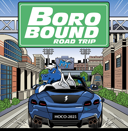 Boro Bound Road Trip 2025 homecoming logo