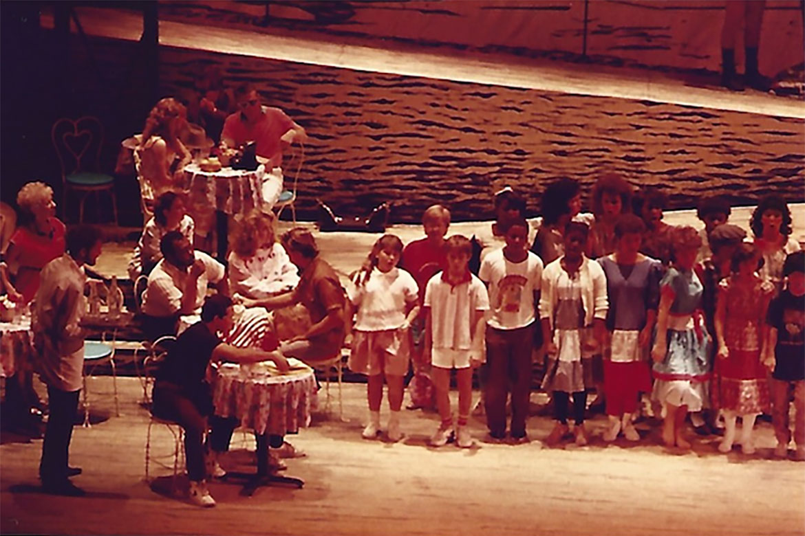 In this decades-old photo, Jennifer Snodgrass, the new director of Middle Tennessee State University’s School of Music, practices with other members of the children’s chorus who performed alongside vocalist H. Stephen Smith in a production of the opera “Carmen” in Virginia. (Photo submitted)