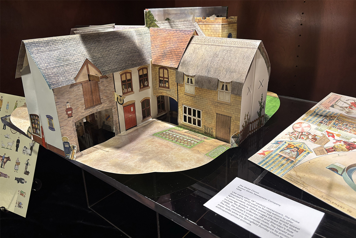 Toy theaters, once sold as playhouse souvenirs in the 18th and 19th centuries, are on display until early December in the Special Collections exhibit, “Playful Paper,” at James E. Walker Library at Middle Tennessee State University in Murfreesboro, Tenn. (MTSU photo by Nancy DeGennaro)