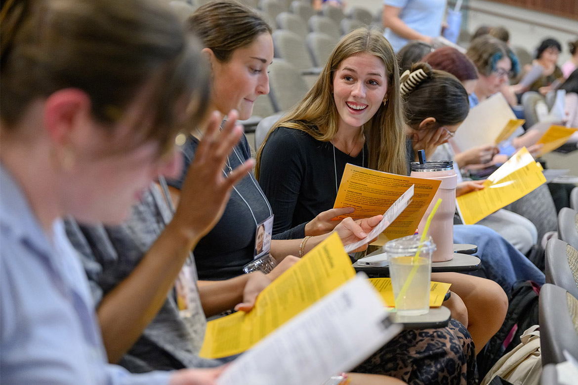 Middle Tennessee State University students and staff experience a first-hand look at r ealities low-income families face during a recent poverty simulation held on campus in Murfreesboro, Tenn. Participants were each assigned a character and family situation to navigate through as they faced challenges such as unemployment, affordable childcare, transportation, housing crises and financial troubles. (MTSU photo by J. Intintoli)
