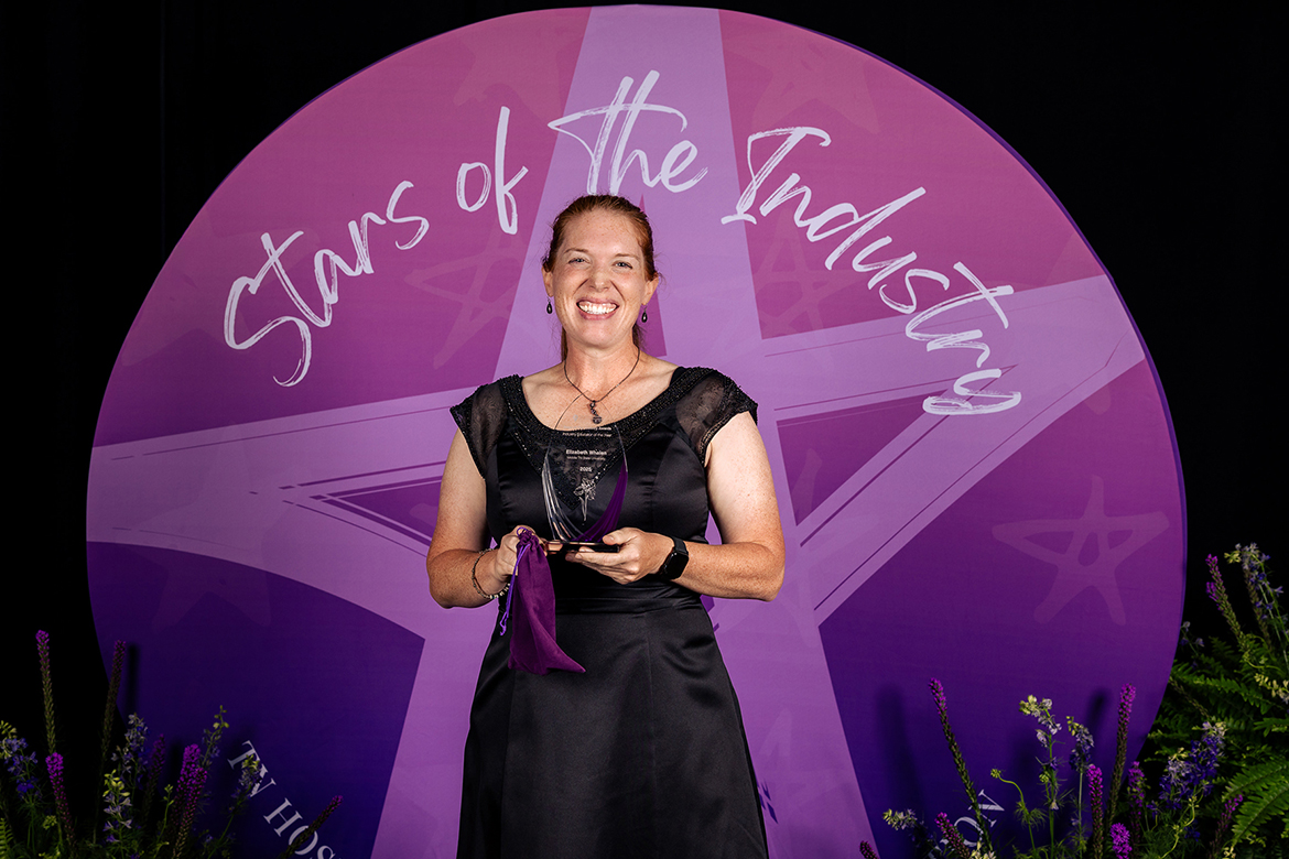 Elizabeth Whalen, director of the Tourism and Hospitality Management program at Middle Tennessee State University in Murfreesboro, Tenn., holds her Industry Educator of the Year Award presented to her by the Tennessee Hospitality Tourism Association during the annual Stars of the Industry Awards held in September at the Governor’s Conference on Hospitality and Tourism in Kingsport, Tenn. (Submitted photo)