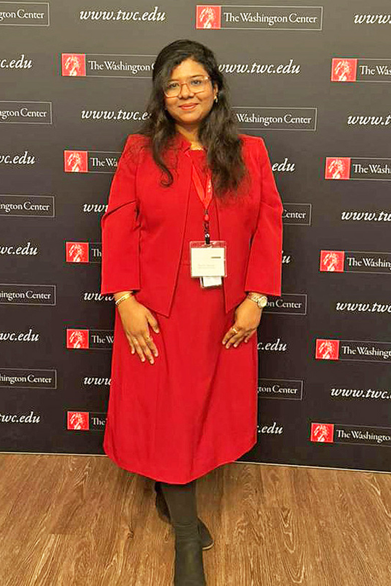 Sumaya Tasnim, a graduate student at Middle Tennessee State University in Murfreesboro, Tenn., poses for a photo on Nov. 16 at The Washington Center’s Nonprofit Leadership and Advocacy Seminar in Washington, D.C. The Master of Arts in International Affairs student received a departmental scholarship to attend the seminar, which deepened her interest in policy, development and international nonprofit work. She is from Bangladesh and has goals of pursuing nonprofit work in policy, development, and international affairs. (Submitted photo)