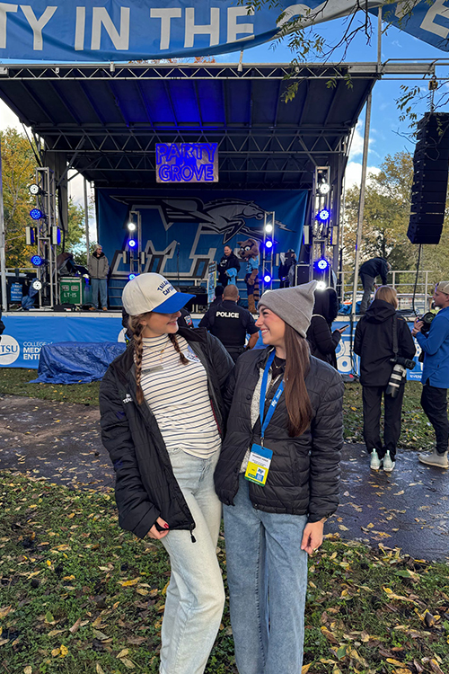 Makaylee Hall is pictured with a friend at Party in the Grove in Middle Tennessee State University's Walnut Grove ahead of a Blue Raider Football game. (Submitted photo)