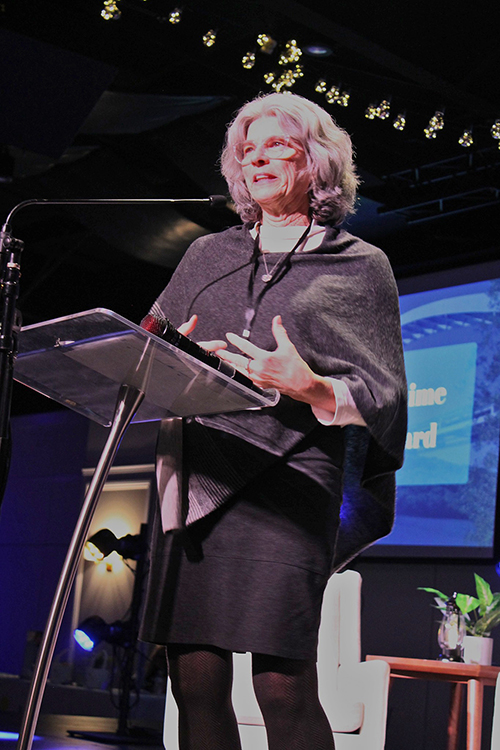 Connie Casha, director of the Middle Tennessee State University College of Education’s Early Learning Programs, gives remarks after being named the recipient of the 2026 Linda O'Neal Lifetime Achievement Award by the Tennessee Commission on Children and Youth on March 10 at the Children's Advocacy Days at Trevecca Nazarene University in Nashville, Tenn. (Submitted photo)