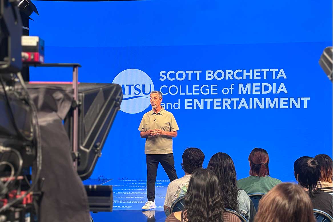 Artist manager and entrepreneur Rick Barker spoke to students in Middle Tennessee State University's Scott Borchetta College of Media and Entertainment, giving career and life advice. (Photo submitted)