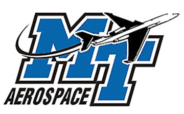 MTSU Aerospace logo with airplane graphic.