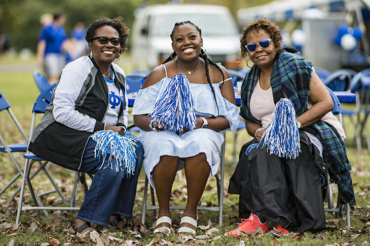 Alumni, family and friends enjoy homecoming festivities.