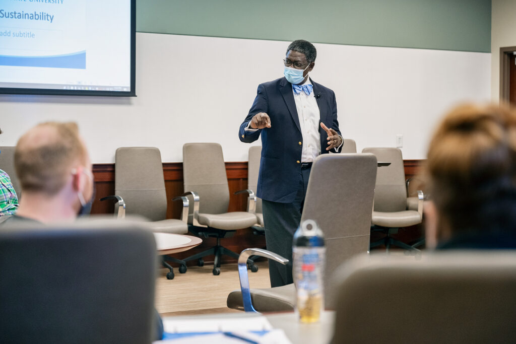 Environmental/action shots of Dr. Kim Sokoya teaching in the Miller Education Center. (Photo Cat Curtis Murphy)