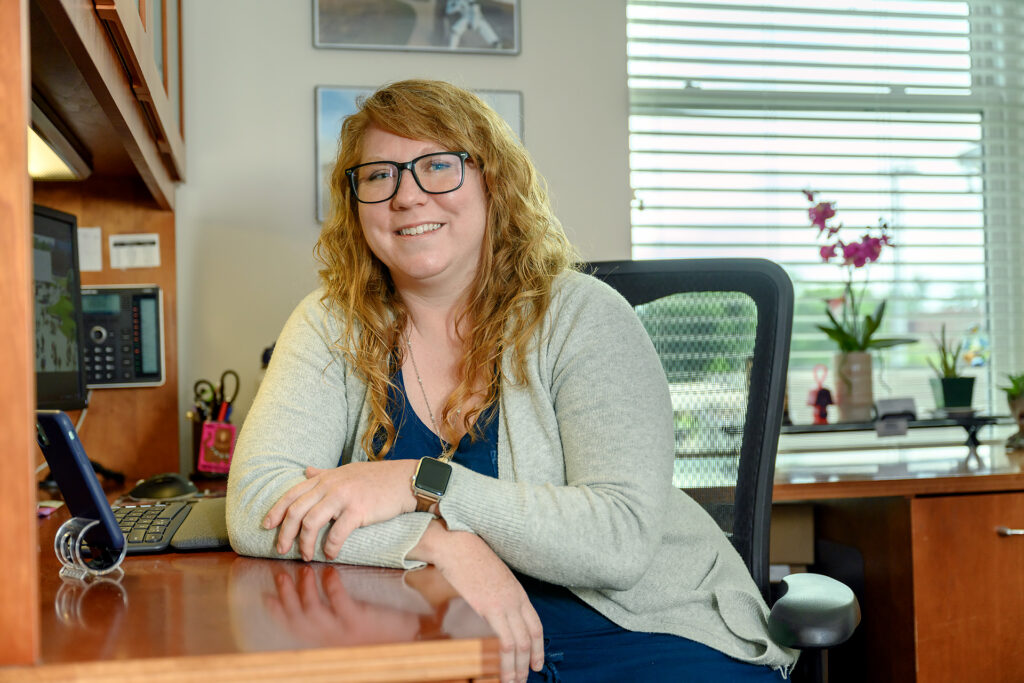 Service to students portrait of Lyndsey Bennette, Grad Studies at the Ingram building. (Photo: J Intintoli)