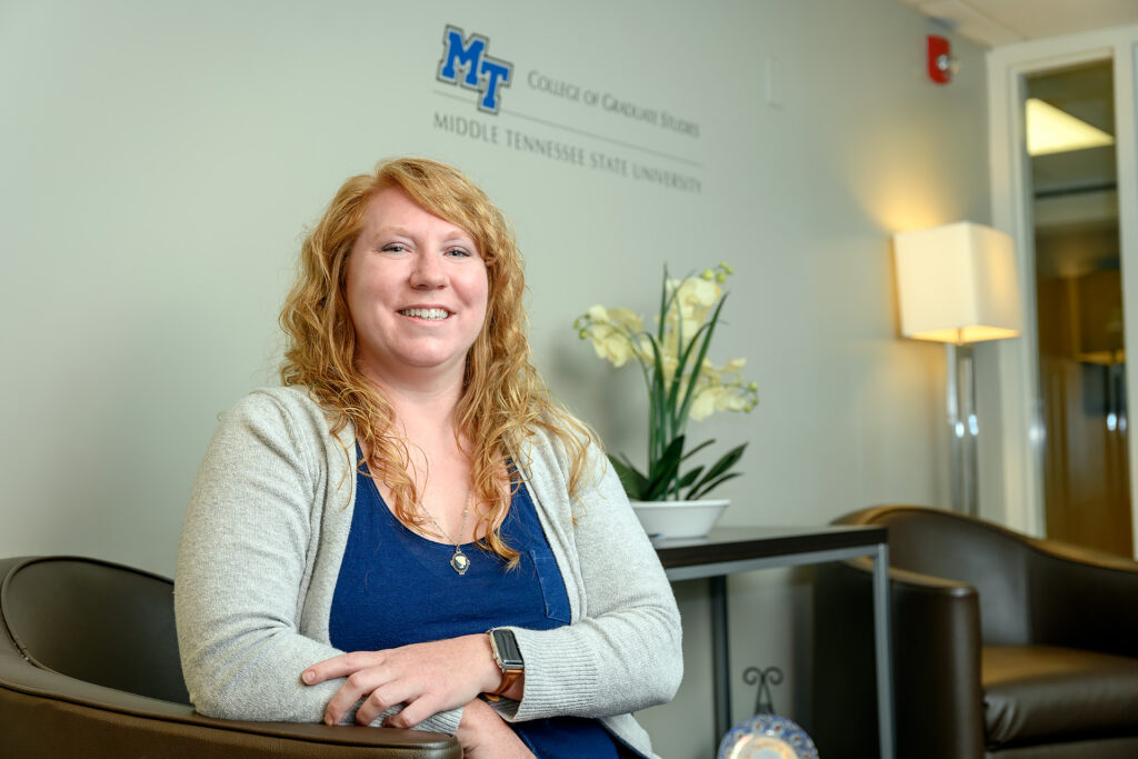 Service to students portrait of Lyndsey Bennette, Grad Studies at the Ingram building. (Photo: J Intintoli)