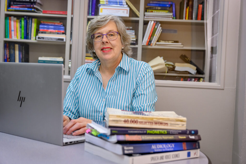 Service to students portrait for Rebecca Fischer, Professor/Communication Disorders Program Coordinator
