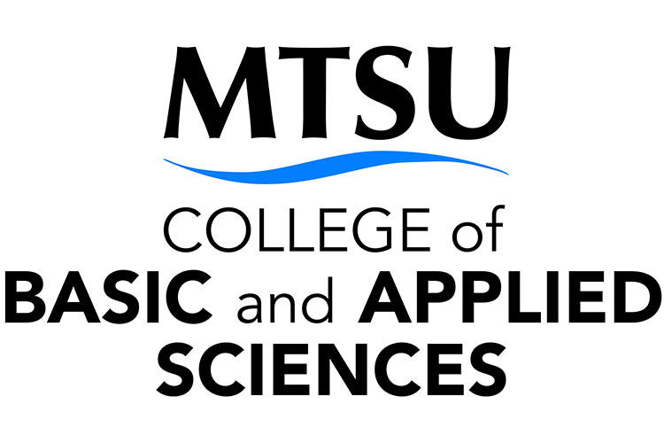 MTSU CBAS shortmark logo with blue swirl.