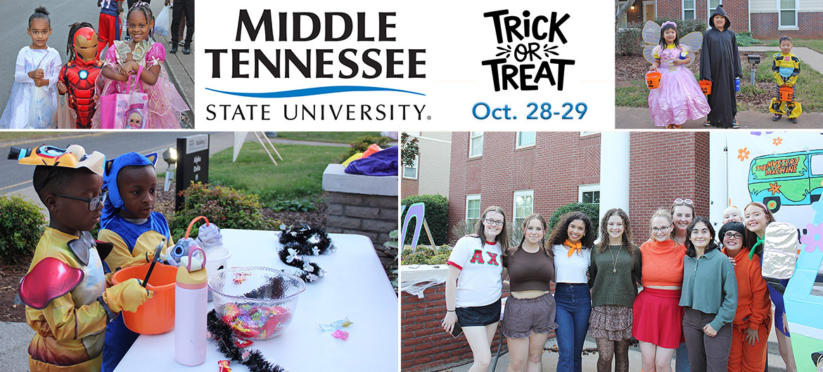Collage of Halloween trick-or-treaters