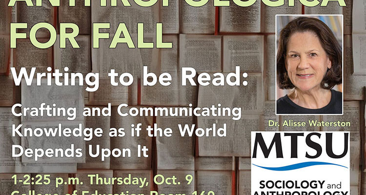 Anthropologist Alisse Waterston to speak at MTSU Oct. 9