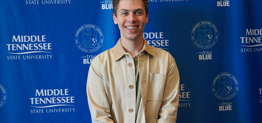 Middle Tennessee State University audio production student Gabriel Woodcock was selected for the prestigious Fulbright Lancaster University Summer Institute 2026 where he will study filmmaking at the Bailrigg, Lancashire, university located in the north-west area of England. (Submitted photo)
