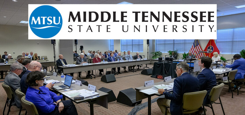 MTSU Board of Trustees holding quarterly meeting.