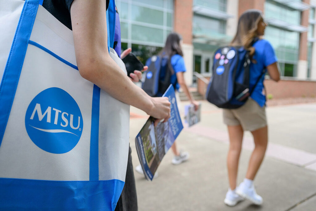 New to Blue is Middle Tennessee State University’s mandatory student orientation program for incoming freshmen and transfer students. The daylong program, held weekly throughout the summer, assists students with registration and campus tours, and provides information about university resources. Learn more at https://www.mtsu.edu/orientation/. (MTSU photo by J. Intintoli)