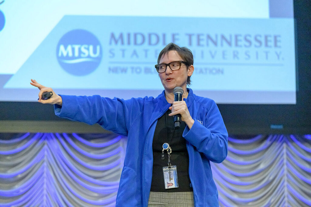 New to Blue is Middle Tennessee State University’s mandatory student orientation program for incoming freshmen and transfer students. The daylong program, held weekly throughout the summer, assists students with registration and campus tours, and provides information about university resources. Learn more at https://www.mtsu.edu/orientation/. (MTSU photo by J. Intintoli)