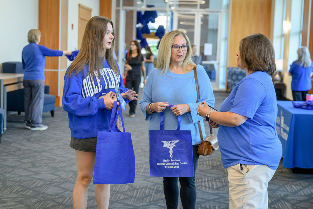 New to Blue is Middle Tennessee State University’s mandatory student orientation program for incoming freshmen and transfer students. The daylong program, held weekly throughout the summer, assists students with registration and campus tours, and provides information about university resources. Learn more at https://www.mtsu.edu/orientation/. (MTSU photo by J. Intintoli)