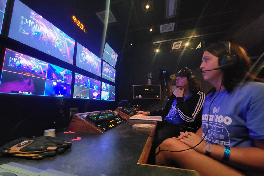 Video and film production students from Middle Tennessee State University in Murfreesboro, Tenn., direct a performance on the This Stage from inside the university’s Mobile Production Lab at the Bonnaroo Music and Arts Festival held June 11-14, 2026, in Manchester, Tenn. (MTSU photo)