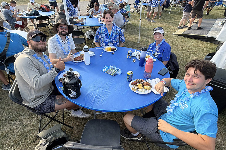 Middle Tennessee State University in Murfreesboro, Tenn., hosted a barbecue dinner on July 22, 2026, for alumni and supporters at its tent at the 2026 EAA AirVenture at Oshkosh, Wisconsin (MTSU Photo by Andrew Oppmann)