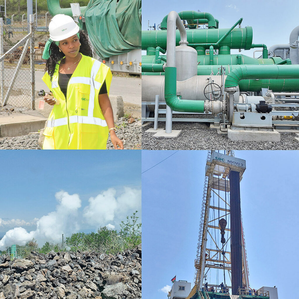 Native Kenyan Nyasaina Kwamboka, who earned her Master of Arts in International Affairs from Middle Tennessee State University in Murfreesboro, Tenn., on Saturday, Aug. 8, stands in front of a geothermal plant in her home country of Kenya. At MTSU, Kwamboka focused her graduate research on advancing geopolitical energy sovereignty and human security through geothermal energy in East Africa's Rift Valley by examining how renewable energy development intersects with economic growth, environmental stewardship and public policy. (Submitted photo)