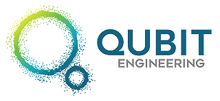 Qubit Engineering multicolor logo featuring two circles.