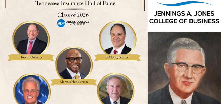 Graphic showing five inductees into the 2026 Musto Tennessee Insurance Hall of Fame.