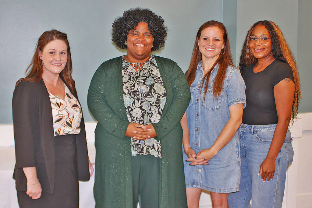 Recipients of the 2026 June S. Anderson Foundation Scholarships for students from Middle Tennessee State University in Murfreesboro, Tenn., are, from left, Jessica Alsup of Nashville; Savannah Metoyer of Murfreesboro; Meg Thorpe of Nashville; and Joyceann Smith of Murfreesboro, at the foundation’s presentation luncheon held in August 2026 at Through the Grapevine in Murfreesboro. (Submitted photo)